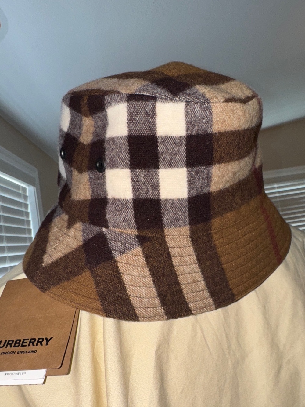 Burberry Brown Plaid Bucket Hat View 5